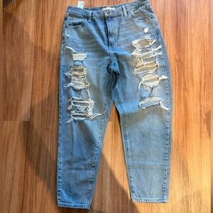 Levi’s Distressed Light Blue High Waisted Mom Jeans